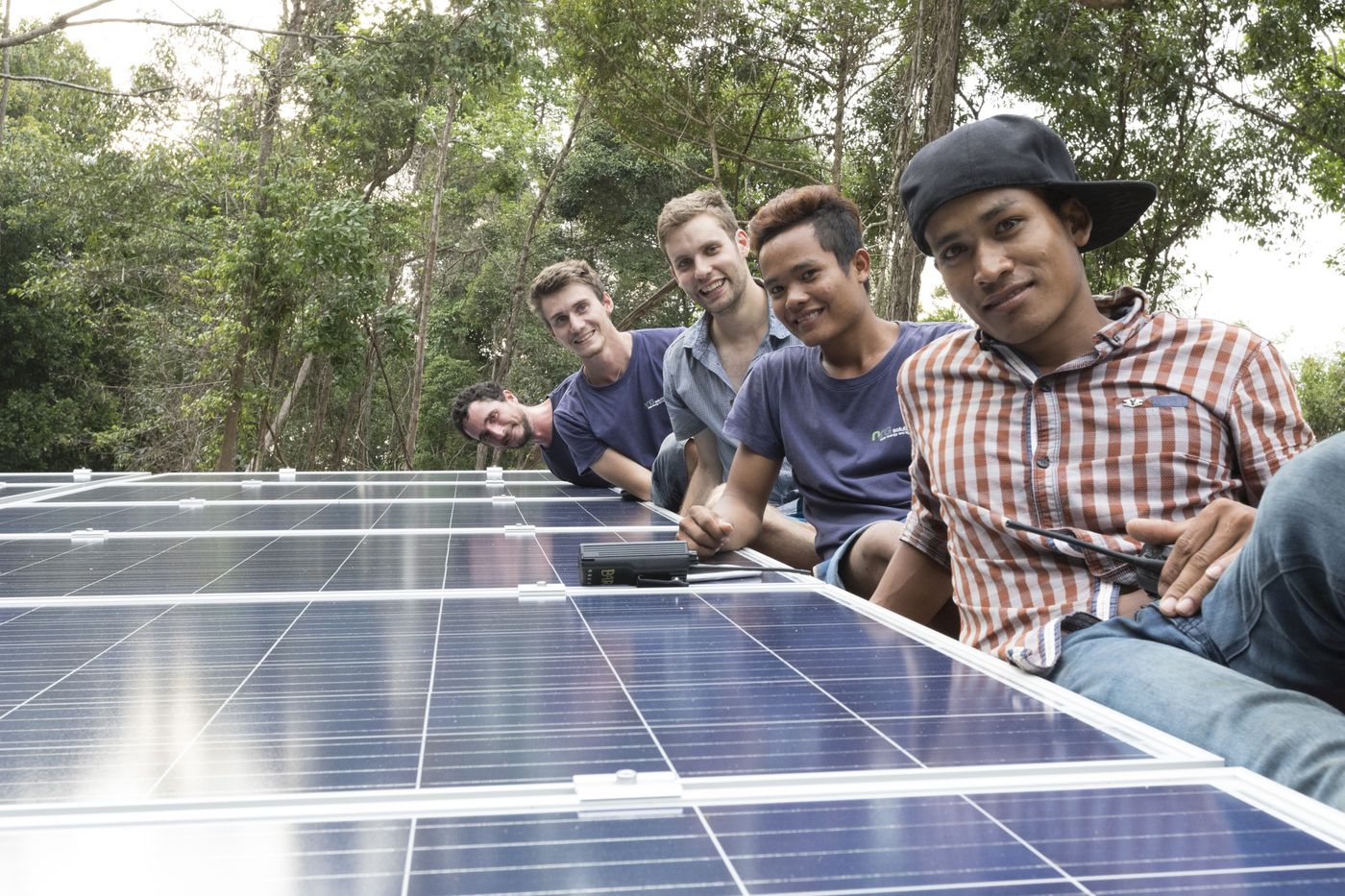 Solar installation work on the property infrastructure